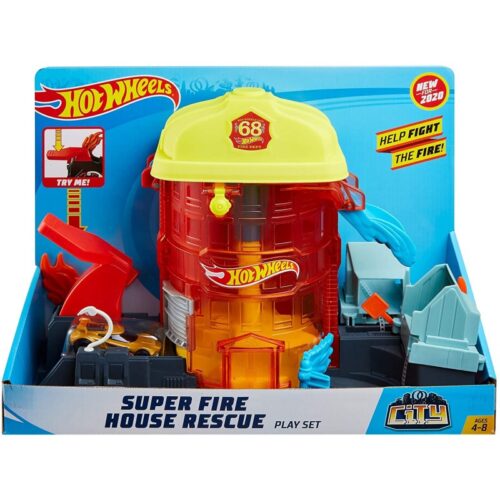 Hot Wheels Σούπερ Πίστες Πυροσβεστική Super Fire House Resque