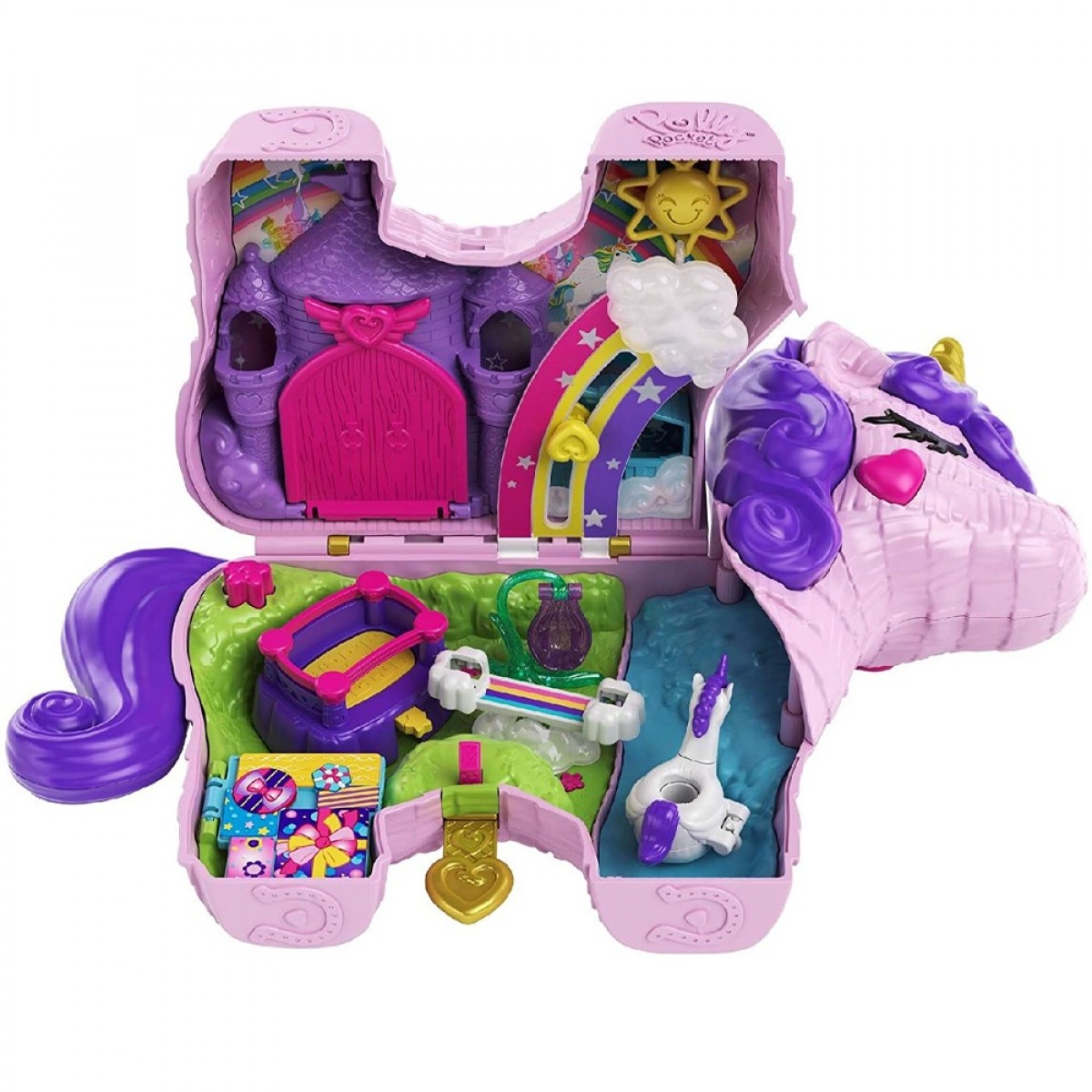 Παιχνιδολαμπάδα Polly Pocket Unicorn Party Μονόκερος με Πινιάτα Έκπληξη Σετ - GVL88 - Image 2