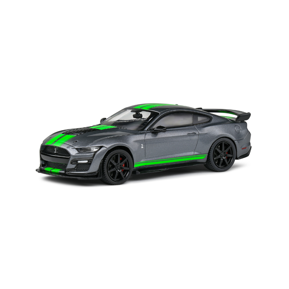 Συλλεκτική μινιατούρα Shelby GT500 2020 σε γκρι με νεον πράσινες λεπτομέρειες, κλίμακα 1:18
