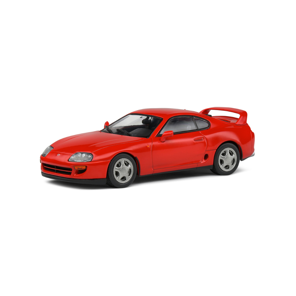 Μινιατούρα Toyota Supra Mk.4 2001 κλίμακας 1:18 σε κόκκινο χρώμα (Supra Red), με λεπτομερή εξωτερικό σχεδιασμό