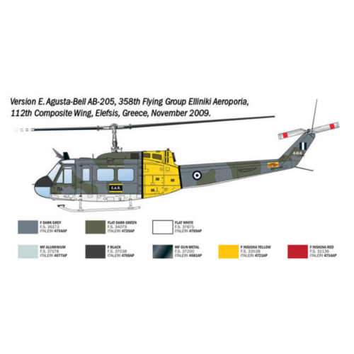 Alternative view of Italian Multirole Helicopter Bell AB-205/UH-1D "SAR" 1:48