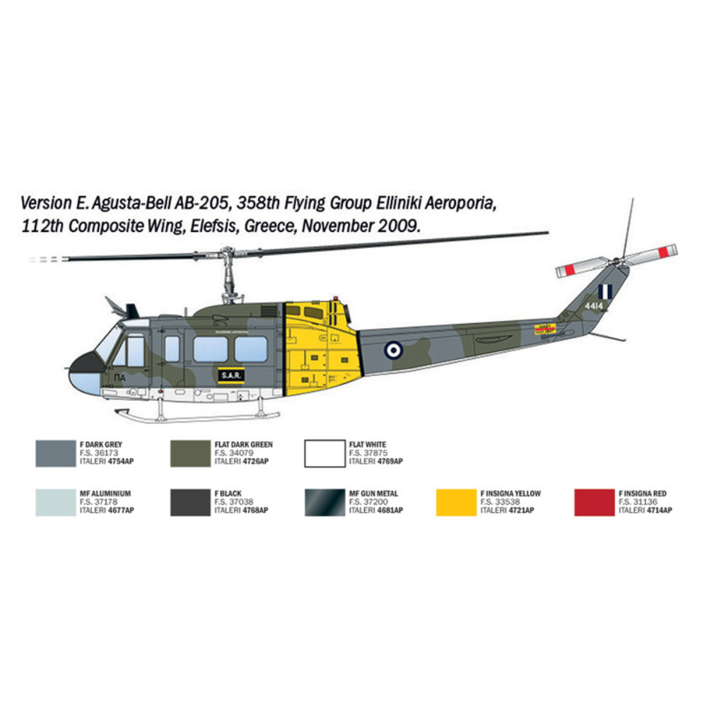 Italian Multirole Helicopter Bell AB-205/UH-1D "SAR" 1:48 - Image 2